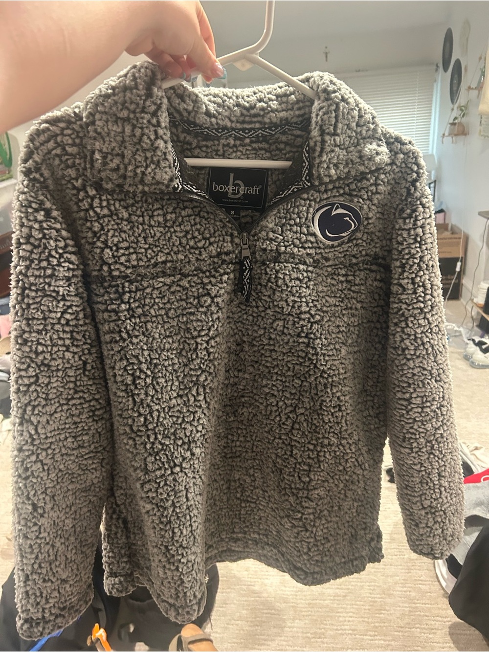boxercraft Gray Sherpa Quarter-Zip Pullover